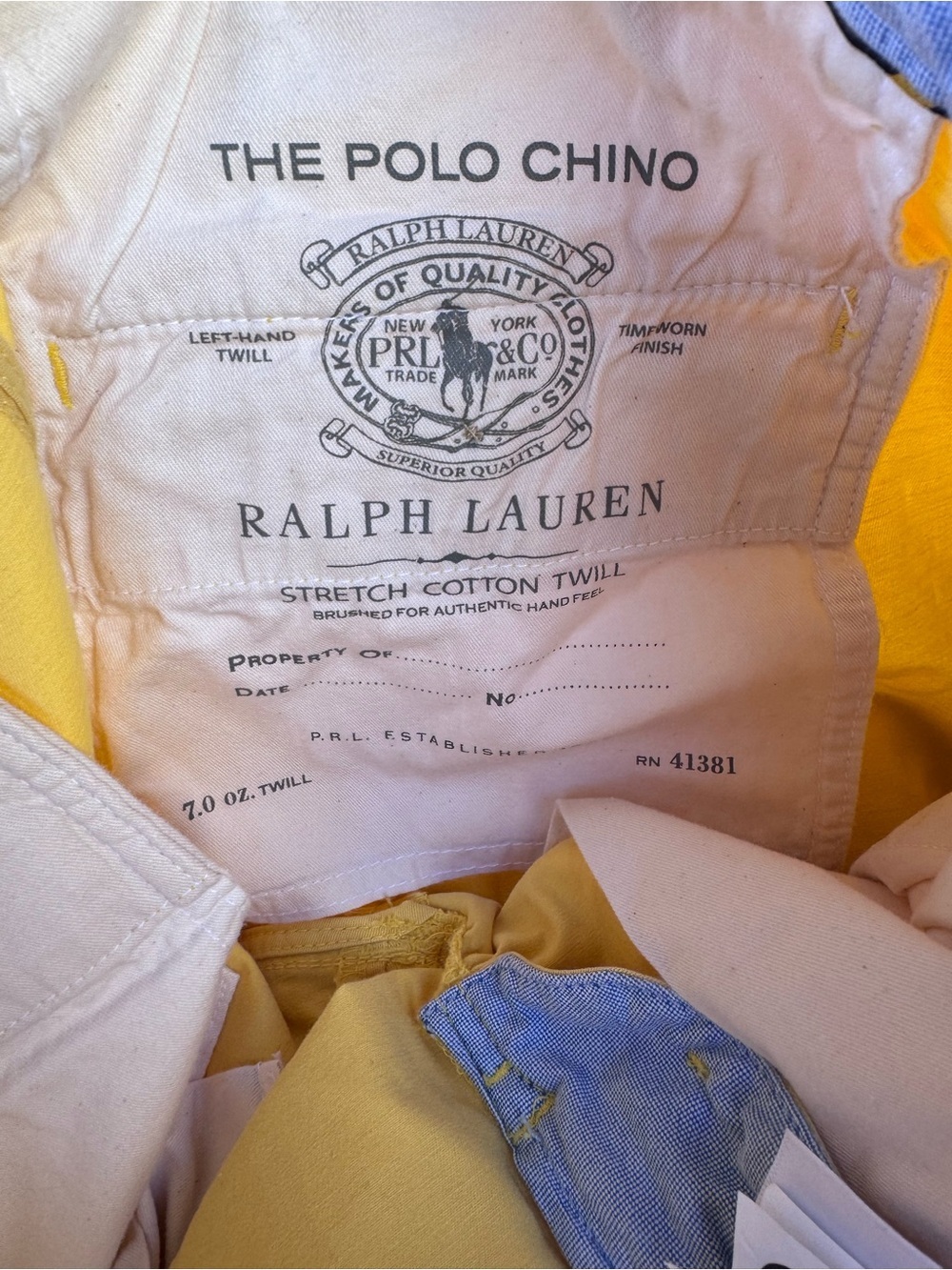 Ralph Lauren The Polo Chino Yellow 32x30 - Picture 6 of 6